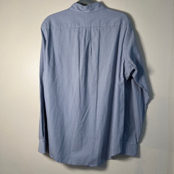 Ralph Lauren Custom Fit - Mens L L/S Button Down Oxford - Blue Gray White Plaid - Picture 3 of 13